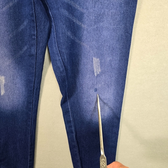 Women Strapless Sleeveless Denim Buttons Pockets Bodycon Long Jumpsuit Sz M - Picture 4 of 13